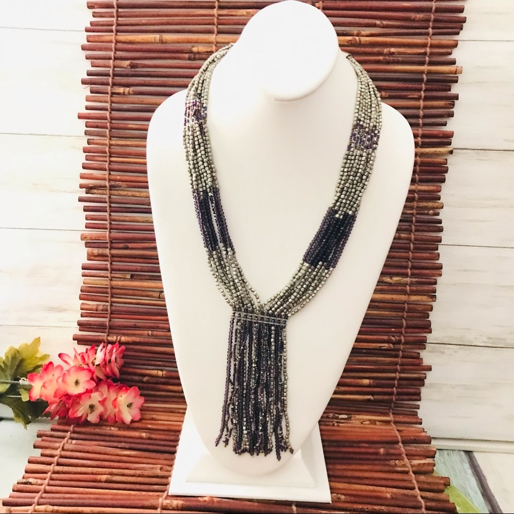 Himalayan Gems Necklace Beaded Fringe